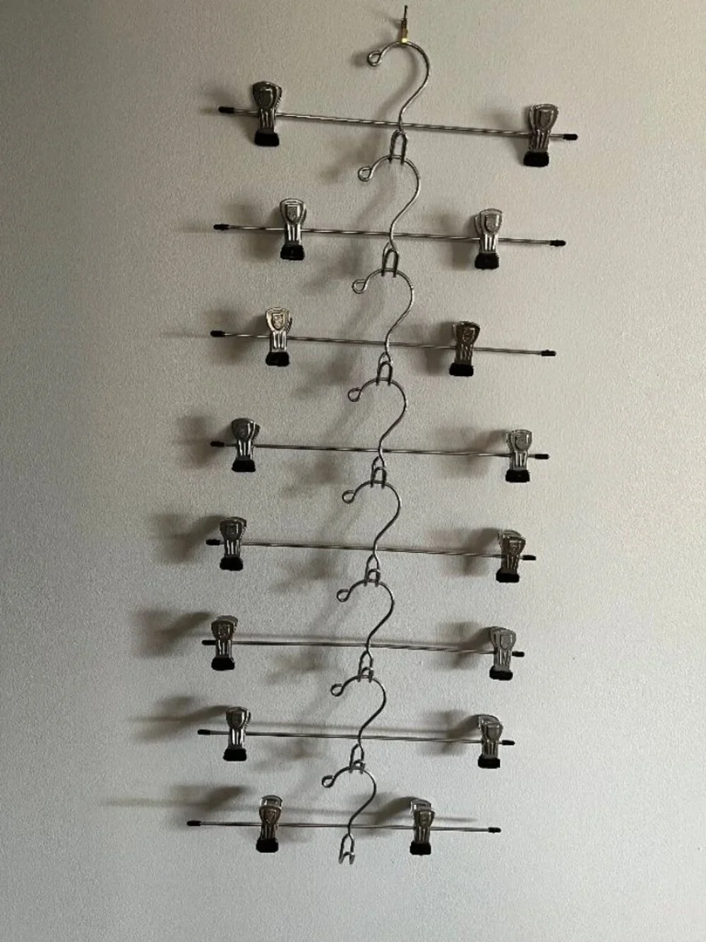 Lot of 8 Stacking Skirt/Pant Hangers with Adjustable Rubber Coated Clips